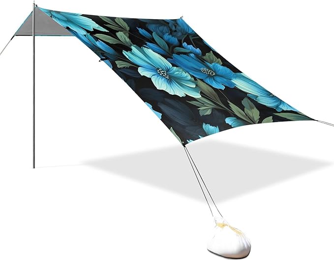 Flower FloralCamping Sun Shelters 9.2 x 10.5 FT Beach Canopy Tent Sun Shade with Carrying Bag for Camping Trips Fishing Backyard Fun or Picnics 21340025