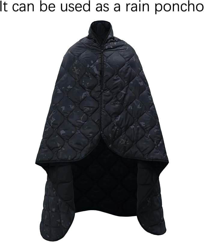 LOOGU Camo Blanket Waterproof Insulation Poncho Liner for Outdoor Camping Hiking Hunting Survival Backpacking Picnicking