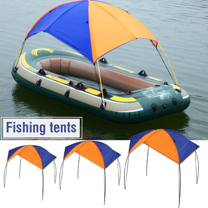 Boat Shade Canopy 4 Persons Boat Sun Shade Shelter Boat Canopy Sun Awning for Inflatable Boat Raft Kayak ( 4 Persons)(Suitable for INTEX68351)