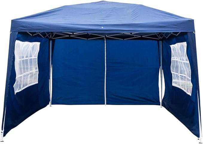 3 x 3m Two Doors &amp Two Windows Practical Waterproof Right-Angle Folding Tent Blue