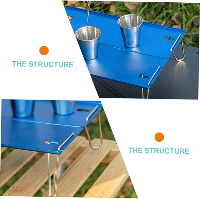 Happyyami Folding Aluminum Table Portable Picnic Table for Small Camping BBQ Hiking