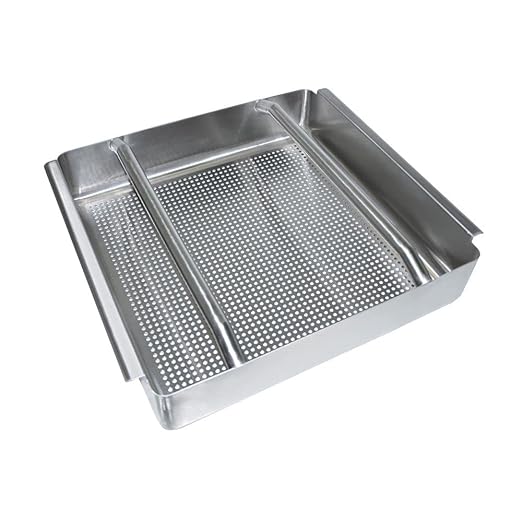 BK Resources Commercial Stainless Steel Pre-Rinse Basket With Rack 20 x 20 Fits 20L x 20W x 5H Deep Pre-Rinse Bowl