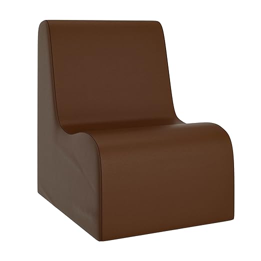 Children's Factory Contour Chair Mix-and-Match Classroom Seating Foam-Filled and Water-Resistant Flexible Seating for Classroom Elementary Size Medium Walnut