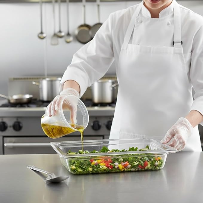 TrueCraftware- Half Size 2-1/2” Deep Polycarbonate Food Pan Clear Color- Food Storage Containers Commercial Hotel Plastic Food Pans Catering Buffets and Restaurants for Fruits Vegetables Beans Corns
