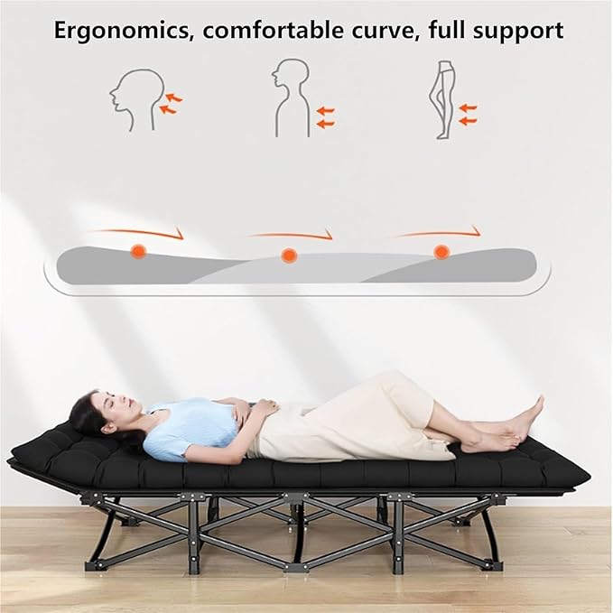 Folding Camping CotCamping Cot for Adults Portable Sleeping Bed with Carry Bag Heavy Duty Foldable Cots for Hiking Home Office Naps and Vacation