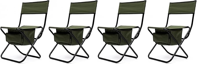 4-Piece Folding Outdoor Chair with Storage Bag Portable Chair for Indoor Outdoor Camping Picnics and FishingGreen