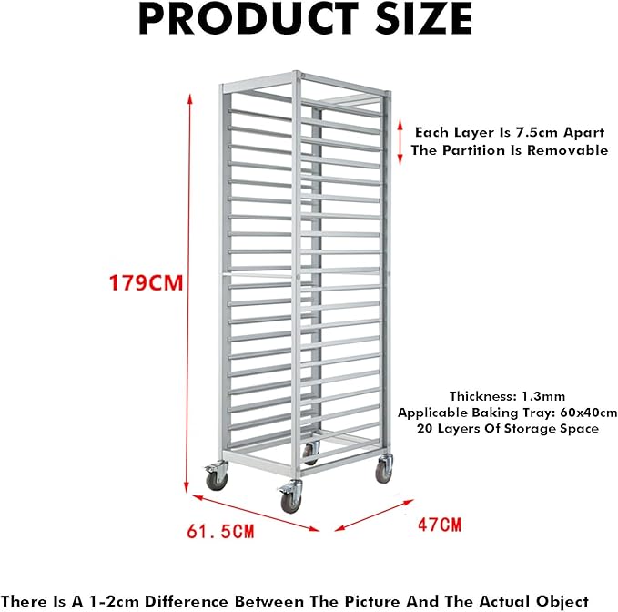 Quick Rack for Baking Pans20-Tier Aluminum Bread Pan Baking Rack - Heavy-Duty Commercial Kitchen Tray for Home &amp Professional Use Perfect for Baking Cooling and Food Display