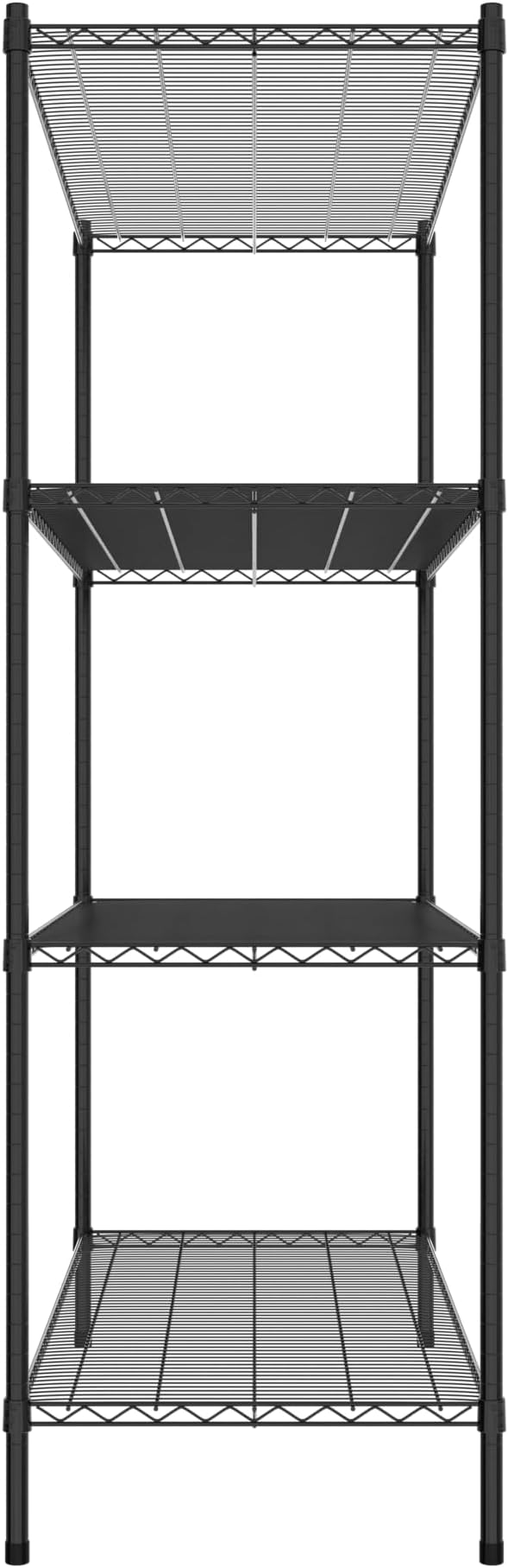 Commercial NSF Listed Black Epoxy Stationary Wire Shelving Kit 24 x 54 x 74 with 4 Shelves Perfect for Warehouse Walk-in Refrigerator Freezer Grocery Store Restaurant Dishroom