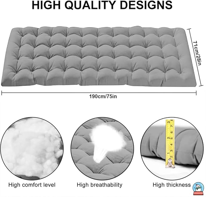 Camping Bed with Mattress Maximum Load Capacity 560-760 pounds can be Used as Travel Equipment Office Lunch Break Beach Vacation and Family Leisure (75in-660lbs)