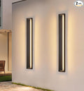 tewei 39.3 Inch Modern Outdoor Wall Sconce Long Black LED Exterior Lighting Fixtures Modern Large Outdoor Front Porch Lights Outside Wall Mount Lights for House Warm White 3000K 2 Pack