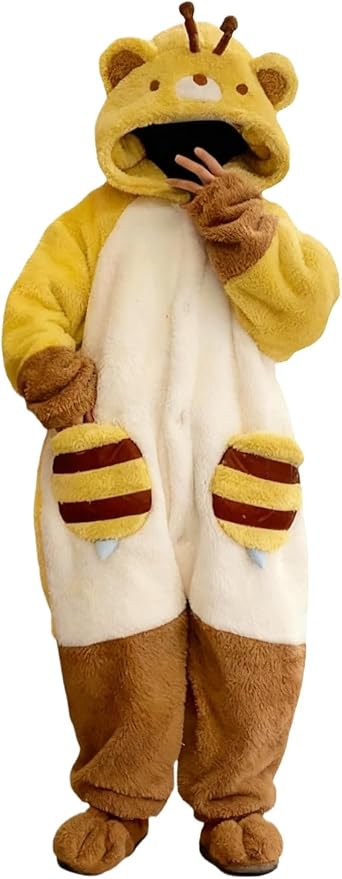 Warm one-piece blanket pajamas in autumn and winter cute shark capybara robe hooded coral velvet padded velvet home clothes.