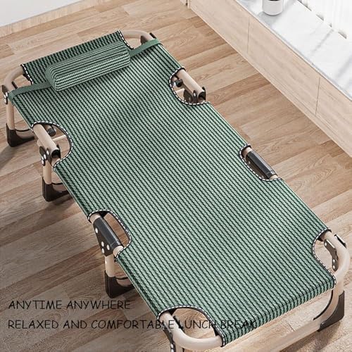 Adjustable 5-Position Portable Folding Camping Cot &amp Sun Lounger Cushion - Outdoor Chaise Lounge Chair for Beach Pool Patio Lawn Tanning Office (Color: F)