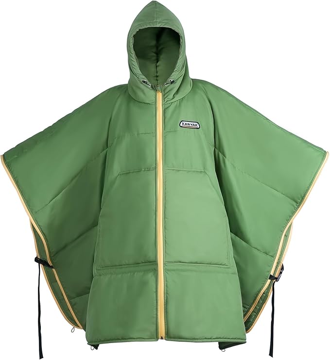 Camping Blanket Poncho Large Wearable Blankets 75 x 55 inch Cape Windproof &amp Water-Repellent Portable &amp Warm for Outdoor Sports Travel Car