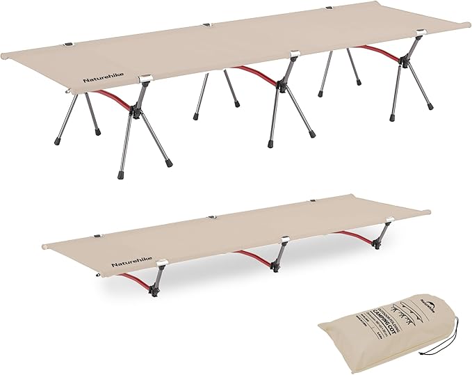 Naturehike ArmyWild Folding Camping Cot Height Adjustable Ultralight Backpacking Cot Portable Camping Bed for Camping Hiking Travel Home