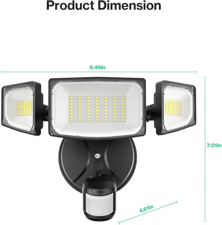 iMaihom 65W LED Security Lights Motion Sensor Outdoor Dusk to Dawn Flood Lighting 6500LM Motion Detected Floodlights for Outside IP65 Waterproof Motion Lights for GarageYard (Hardwired)