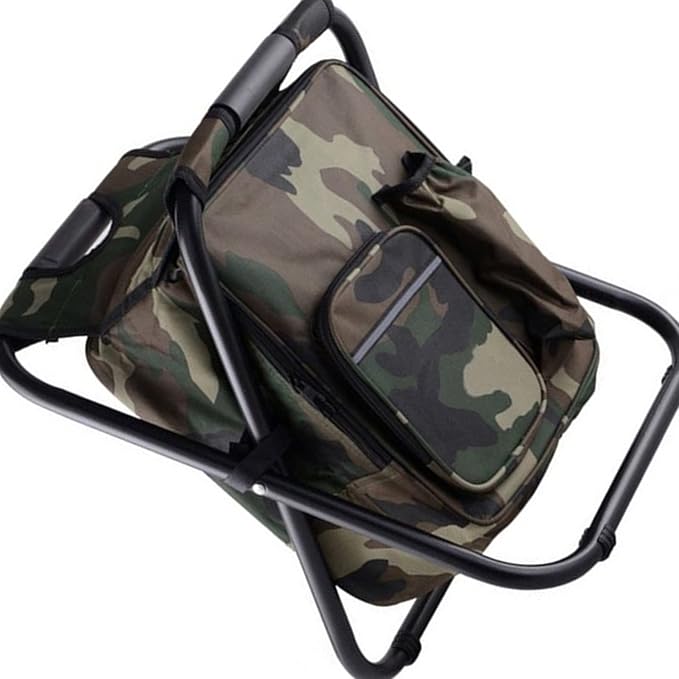 Drfeify Fishing Backpack Cooler ChairLightweight Large Capacity Stool Backpack Cooler Chair for Travel Beach Hiking Picnic