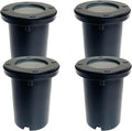 Top Notch In-Ground Well Light Fixture with Plastic Cover Black Finish Halogen and LED Bulb Compatible Outdoor Landscape Lighting (4 Pack)