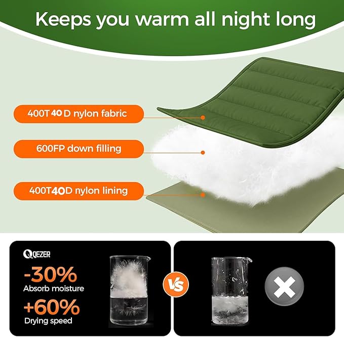 XL Sleeping Bag-600 Fill Power Down Sleeping Bag for Adults Ultralight Ideal for Backpacking Camping Hiking
