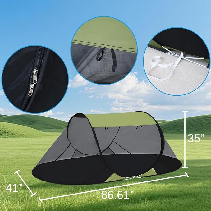 Akiky Pop Up Mosquito Tent for Camping1 Person Camping Tent with Bug Screen TentMosquito Net Foldable Portable for Adults Kids