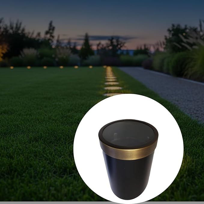 In-Ground Well Light Fixture Starter Kit – Fixture Housing with Solid Brass Louvered Trim Cover – Includes Adjustable Gimbal Clear Lens &amp Socket (Open Window Well Light Cover Only)