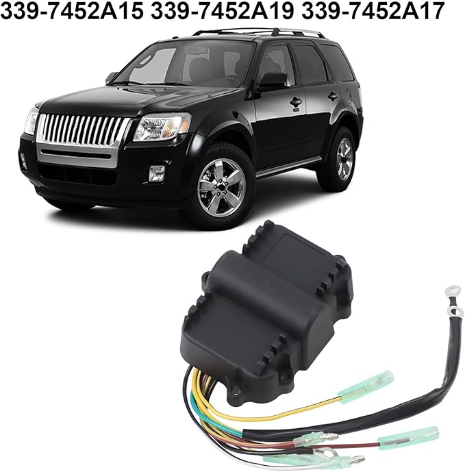 CDI Switch Box for Mercury Mariner Outboard Motor 339-7452A15 339-7452A19 339-7452A17 6HP-35HP 2-Stroke Marine Engine Ignition Control Unit ABS Blac
