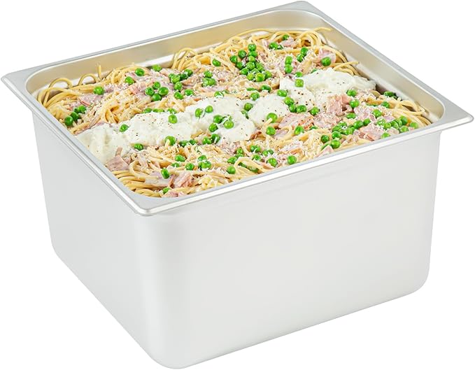 Restaurantware-Kitchen Tek 2/3 Size Steam Table Pan 1 Anti-Jam Steam Pan - Lid Sold Separately 8â€ Deep 24 Gauge Stainless Steel Freezable For Catering Event And Party