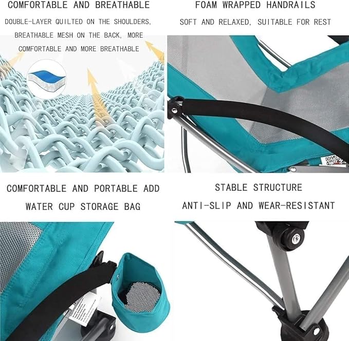 Folding Camping Chair for Adults Oversized Portable Outdoor Chair 200 lbs Weight Capacity with Cup Holder Storage Pocket Carry Bag