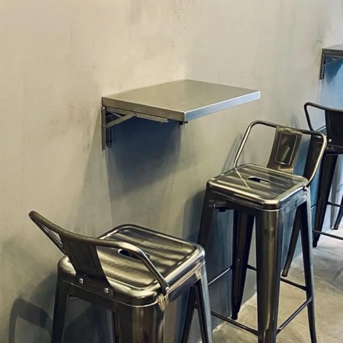23.6 * 16in Medium Stainless Steel Folding Wall Shelf | Food Truck | Kitchen Restaurant Garage Laundry Utility Room Folding Concession Shelf
