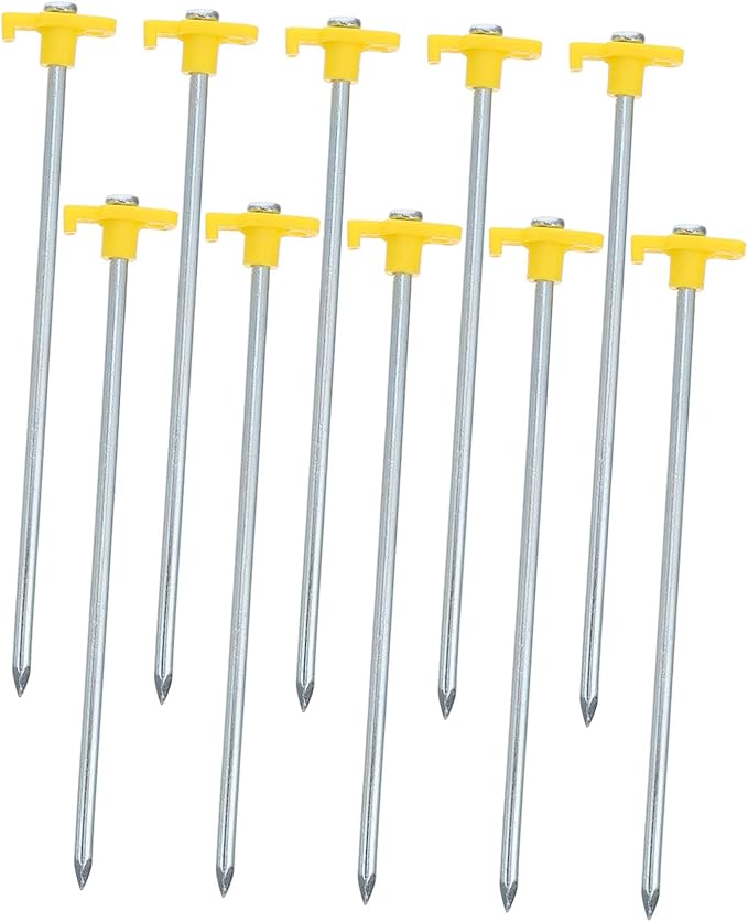 BESPORTBLE 10pcs Outdoor Camping Tent Stakes Heavy Duty Ground Pegs Lengthened Pull Tent Ground Nails for Garden Awnings Beach Canopy with Hook Design