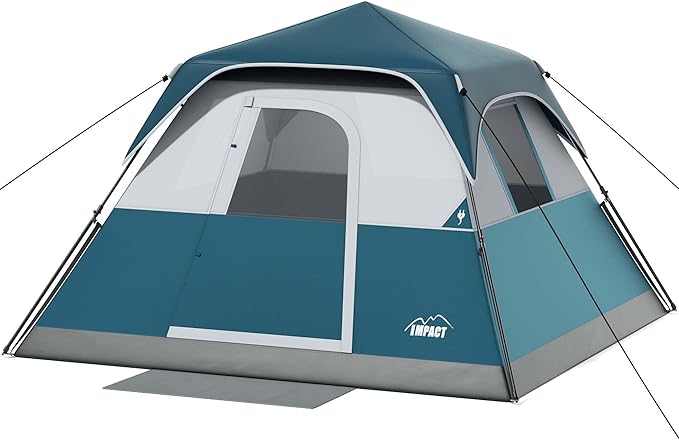 6 Person Instant Camping Tent with Rainfly 60s Easy Setup Family Cabin Tent 10x9ft 1200mm Waterproof &amp Skylight Ventilation Portable Shelter for Outdoor Camping Hiking Backyard