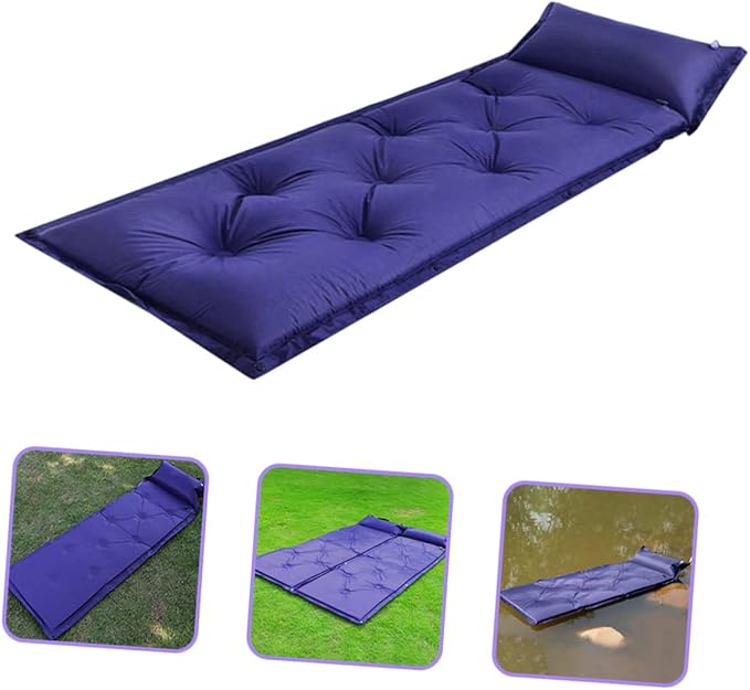 Mipcase Inflatable Sleeping Pad with Pillow Lightweight Camping Mat for Backpacking Hiking and Travel Mattress with Storage Bag for Outdoor Activities Warm and Durable
