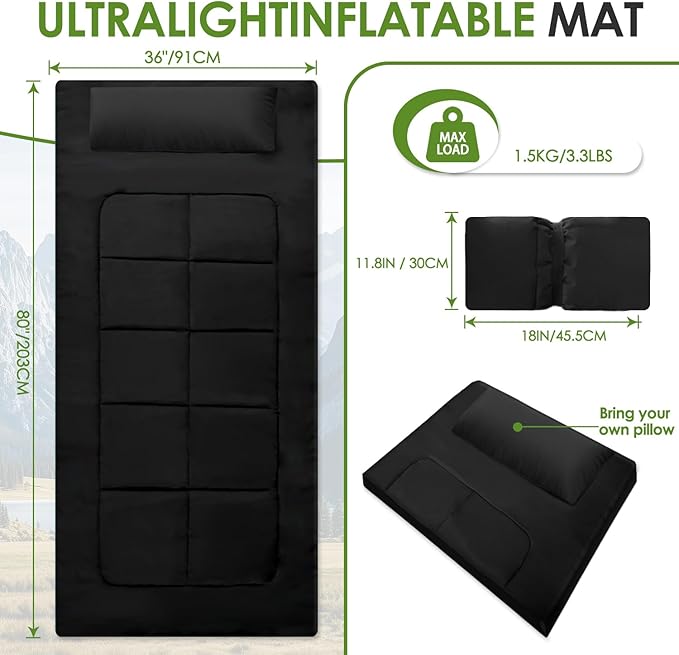80 x 36 Inch Camping Cot Mattress Floor Mattress Waterproof Sleeping Pad for Camping Travel Easy to Store Floor Pad for Tent Cot Guest Garden Lawn Outdoor Indoor