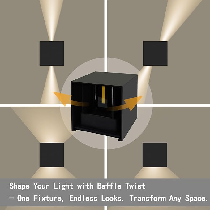 Wall Sconces Set of Two Porch Lights Outdoor LED Wall Lights for Bedroom Living Room IP65 Wall Lamps Modern Fixtures 10w Patio Porch Lighting Durable Exterior Patio Lights (2-Pack)