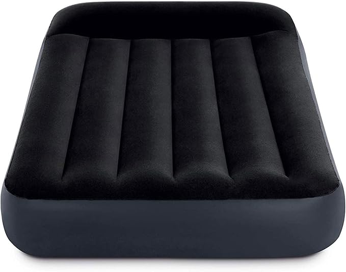 Intex Dura Beam Pillow Rest Classic Inflatable Blow Up Mattress Air Bed with Internal Built in Pump Twin (2 Pack)