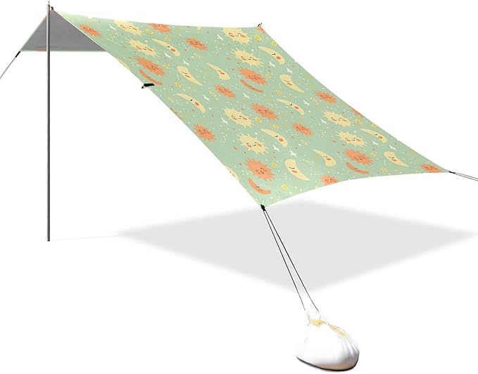 Camping Sun Shelters Smiling Sun and Sleeping Moon Beach Canopy 126 * 110.2in