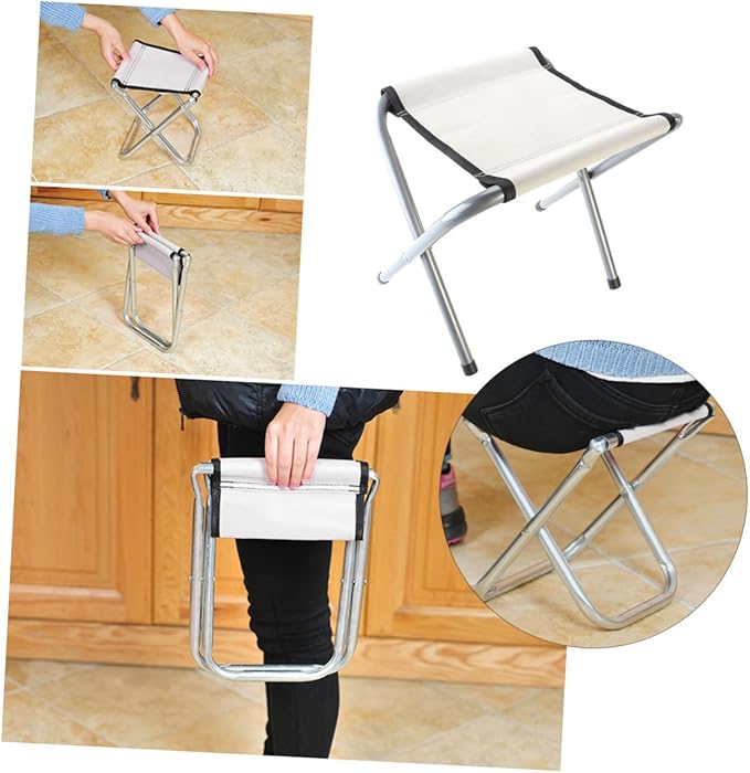 ibasenice Portable Camping Stool Lightweight Collapsible Seat for Outdoor Activities Fishing Picnics and Travel Heavy-Duty Design Supports Versatile Use As Seat Footrest White