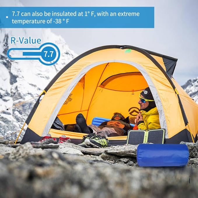 Ultralight Sleeping Pad for Camping Sleeping Pad R Value 7.7 3.6 Inch Extra Thick Inflatable Sleeping Mat for Car Camping Tent and Backpacking Trips