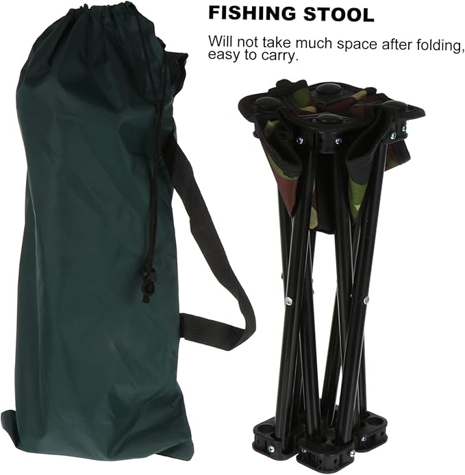 Portable Folding Fishing Stool Outdoor Camping Chair Waterproof Fabric Lightweight Design and Carry Handle for Fishing Hiking and Picnic