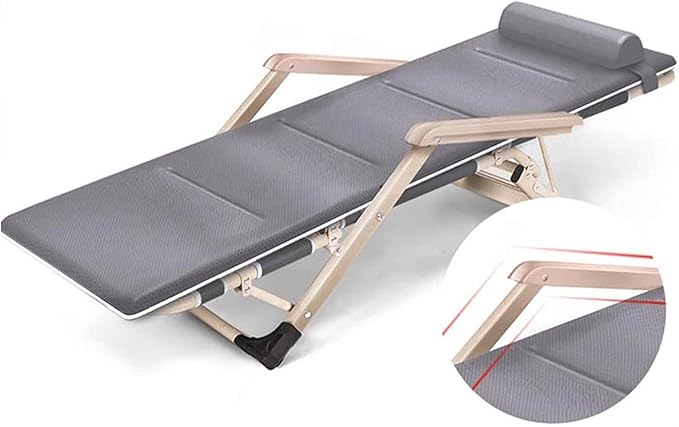 Oversized Heavy People Recliner Chair Metal Steel Folding Camping Lounger Outdoor Camping Lounge Chair