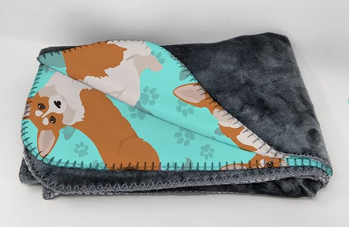 Caroline's Treasures MLM1015TBLT Red and White Pembroke Corgi Soft Travel Blanket with Bag Airplane Blanket Indoor Outdoor Camping Blanket for Traveling Picnics Beach Trips Concerts