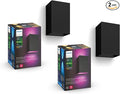 Philips Hue Resonate Outdoor Smart Wall Light Black - White and Color Ambiance LED Color-Changing Light - 2 Pack - Requires Hue Bridge - Control with Hue App and Voice - Weatherproof