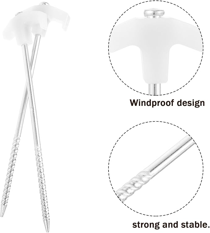 UPKOCH 8pcs Glow-in-The-Dark Aluminum Tent Stakes Heavy Duty Camping Stakes with Windproof Ropes for Outdoor Tents and Tarps