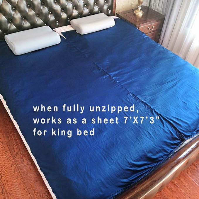 Browint Premium Silky Sleeping Bag Liner with Two-Way Zippers 87x41 Extra Wide Adult Sleep Sack for Hotel Breathable Lightweight Travel Sheet Multifunctional Bed Sheet for Camping All Seasons