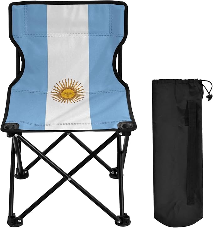 DOMIKING Argentina Flag Kids' Portable Camping Chairs for Outdoor Fishing Chairs with Carry Bag Folding Chair for Travel Camping Hiking