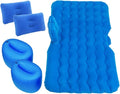 Car Inflatable Bed Multifunctional Camping Inflatable Mattress Double-Sided Flocked PVC Car Bed Cold-Resistant and Pressure-Resistant Car Interior (Blue)