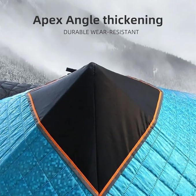 Pop-Up Portable Ice Fishing Tent with Carry Bag Insulated Ice Fishing Shelter with Two Doors &amp Six Windows 3-4 Person