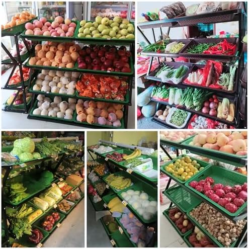 Store Display Rack Wall Mounted Storage Rack Supermarket Convenience Store4-5 Layer Supermarket Display Shelves Commercial Fruit &amp Vegetable Racks Single Row Onion &amp Potato Organizer Lar