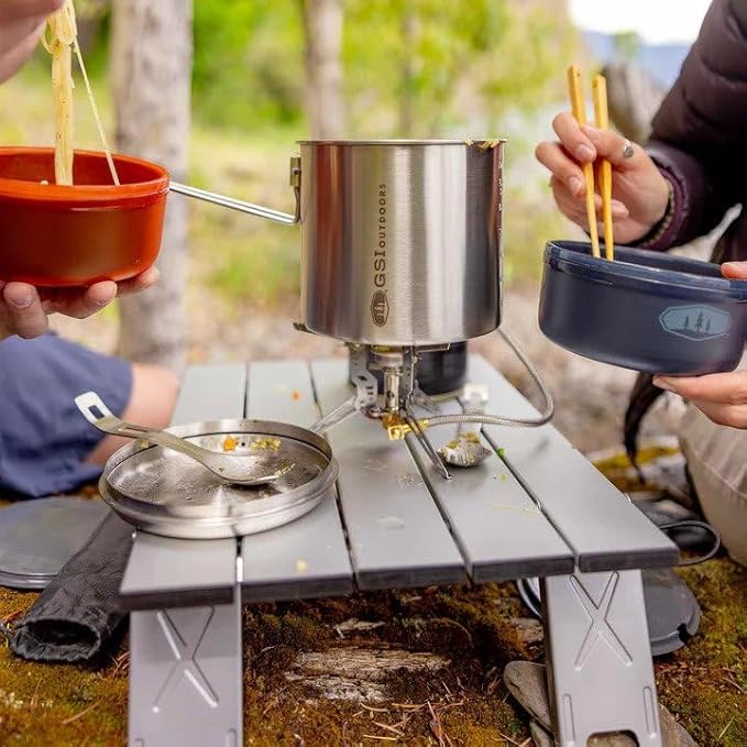 GSI Outdoors Micro Table + I Collapsible Multipurpose Camping Table for Backpacking Car Camping &amp Base Camp