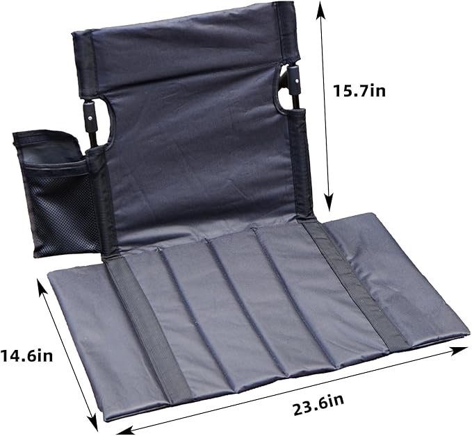 Extra large folding camping backrest with cup holderLightweight portable outdoor large chair for beach park lawn and travelAluminum frame comfortable &amp durable lazy backrest (Carbon Black)