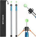 KOMCLUB Telescoping Tent Tarp Pole Adjustable Tarp Poles 3 Section Heavy Duty Canopy Poles Stainless Steel Portable Camping Poles 33-86.61 for Hiking Car Canopy Awning 2Pcs Set (Blue)